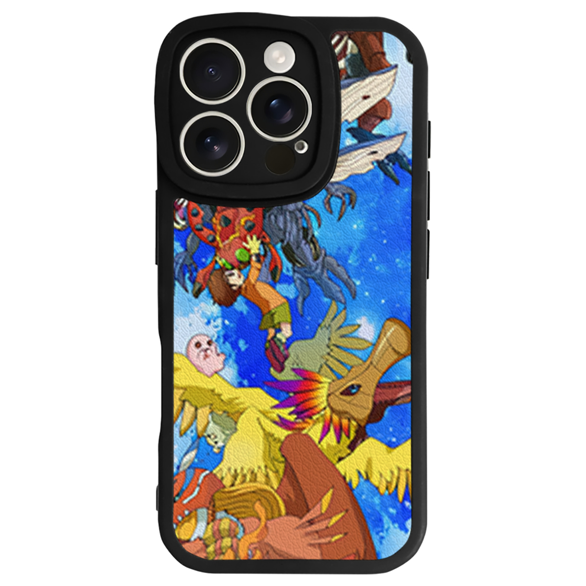 （画像用） Digimon デジタルモンスター/デジモン 【iPhone 16シリーズ対応】シリコンスマホケース（レザー調） 材質：シリコン